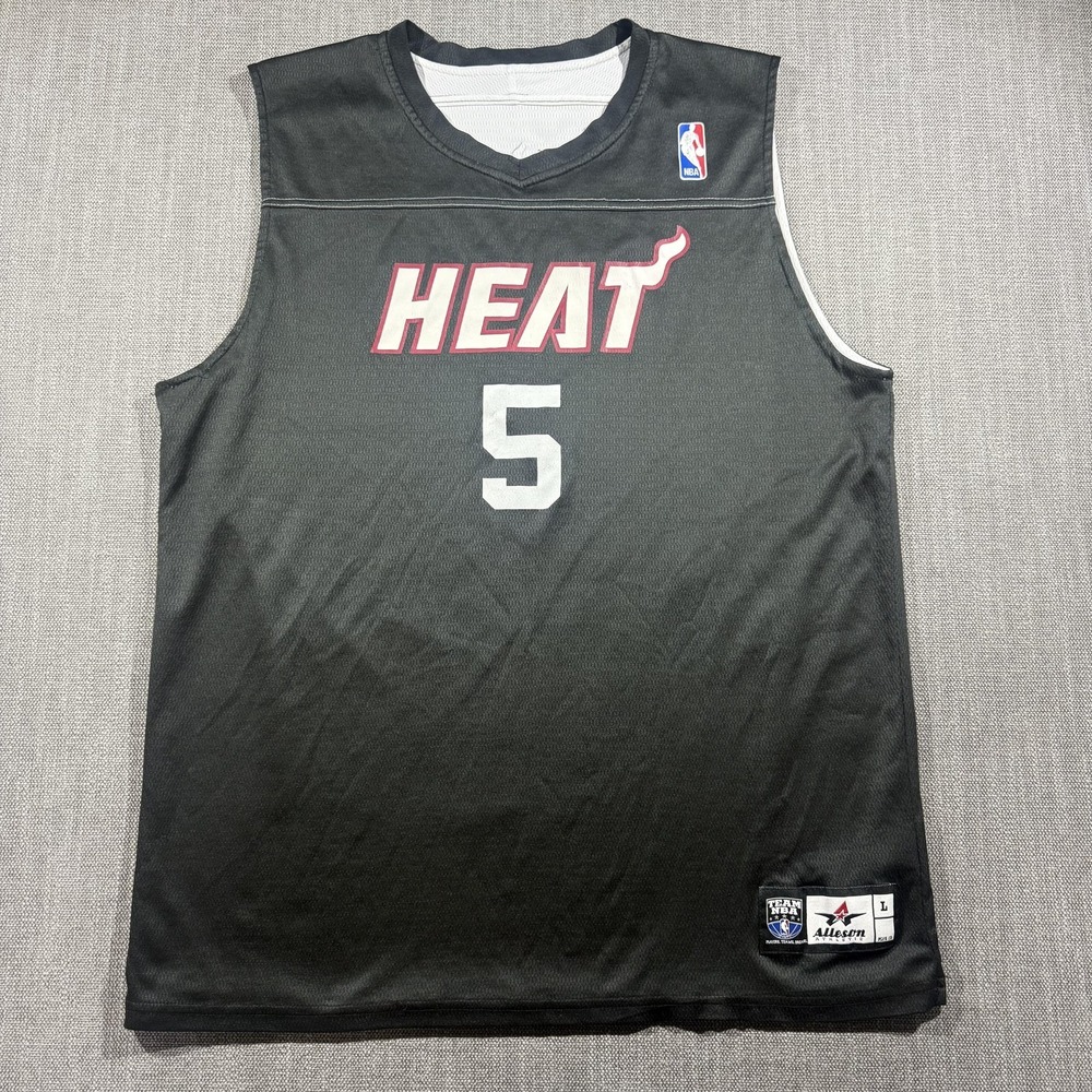 Miami‎ Heat Jersey Mens Large Black White NBA Basketball Reversible Alleson